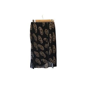 Knox Rose Midi A-Line Floral Motif side  pleated skirt